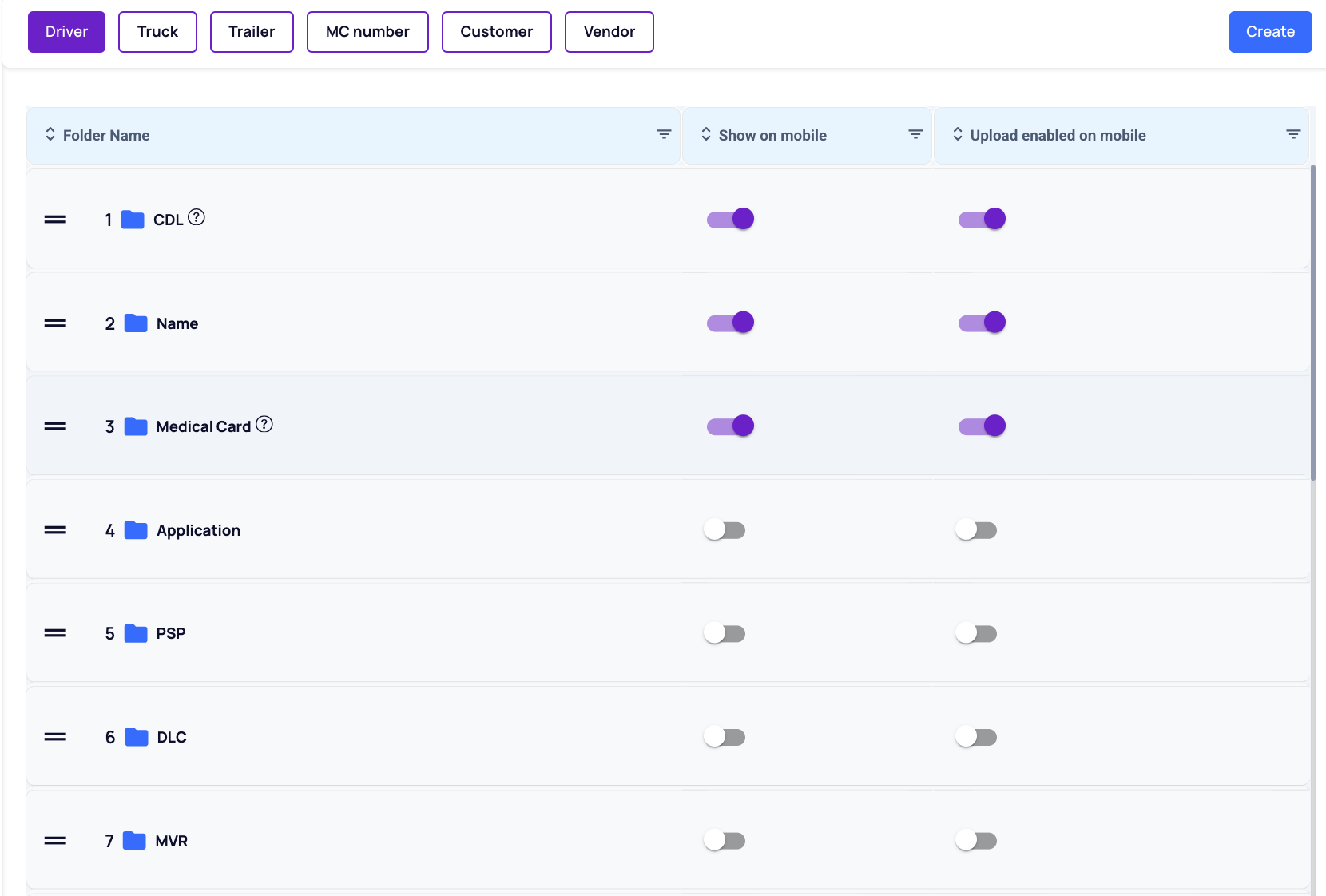 Managing Driver Documents: Show/Hide and Enable Mobile Upload – Datatruck