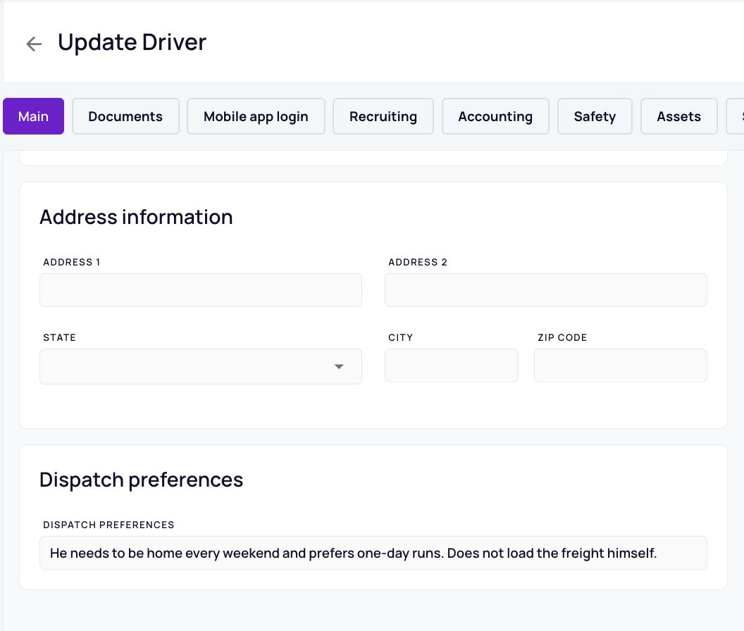 How To Add Dispatch Preferences – Datatruck
